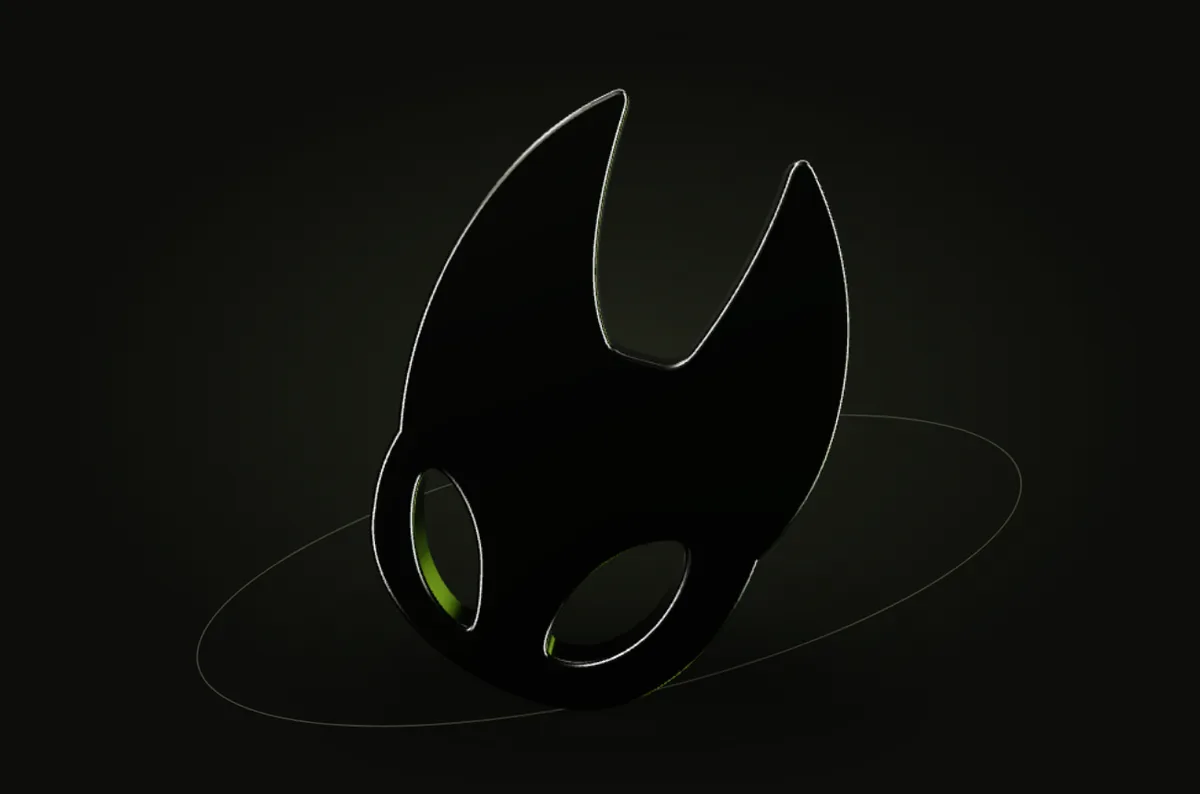 Le logo Mad Makers en relief, noir et chromé, avec un éclat lime